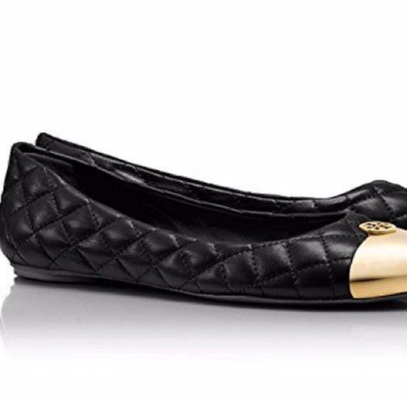 Tory Burch Kaitlin Quilted Leather Gold Toe ballet slip-on flats 6.5 Luxury - Picture 16 of 16